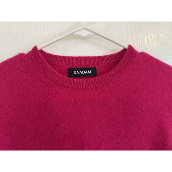 Naadam -The Original Cashmere Sweater In A Bright Pink 100% Cashmere, Women’s XS - Picture 4 of 5